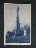Képeslap,Badacsony,Kereszt a hegytetőn látkép,részlet,monostory Bp. kiadás,1933-  ,kék,