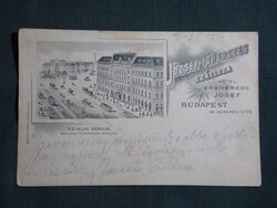 Képeslap,Budapest,Sziklay S.,József főherceg szálloda kávéház,Bruchsteiner Ármin Bp. kiadás,1902-