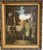 Csupor László (1914 - 1990):Erdei lak,olaj-vászon