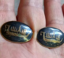 Tajföldi jelzett Niello  Mandzsettagombok