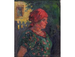 Dinnyés Ferenc : Zöldruhás nő