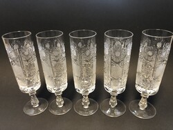 Ólomkristály pezsgős pohár.5db.17cm