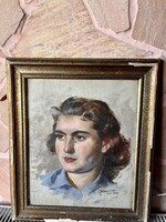 VÍZKELETI WITMANN ETA NŐI PORTRÉ 42x35cm