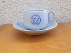 Az Orient Express számára készült Zsolnay porcelán kávéscsésze alátéttel, 1930-as évek