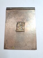 Jelzett Tevan Margit (1901-1978) ötvösművész notesz/jegyzettömb tartó eredeti notesszel