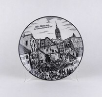 1U858 Régi német Alt München porcelán dísztányér falitányér 26.7 cm