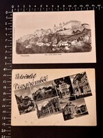 Antik Veszprém képeslap, üdvözlőlap, 2 db egyben