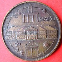 Bronz emlékérem Makó  42,5 mm