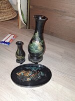 4 db kínai lakkfa váza/tálca, max. 34 cm