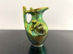 Zsolnay eozin aratós szecessziós váza figura porcelán