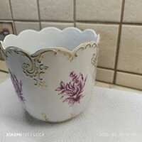 Hollóházi porcelán barokk virágmintás kaspó eladó!