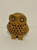 Szantálfa bagoly áttört faragású (benne kisbagoly) 8 cm