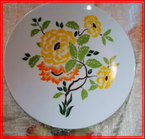 Retro, yellow floral Zsolnay wall plate, wall decoration 2.
