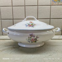 Gránit Porcelán virágos leveses tál, kínáló  eladó!