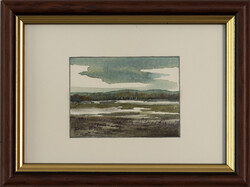 Barsi Ferenc Március című varázslatos mini akvarellje, SZERTIFIKÁCIÓVAL!