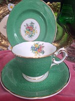 Angol porcelán teáscsésze süteményes tányérral