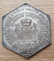 Morzsányi József Erdélyrészi Mezőgazdasági Kiállítás 1907 ezüstözött bronz emlékérem