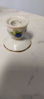 Hollóházi szedres porcelán gyertyatartó