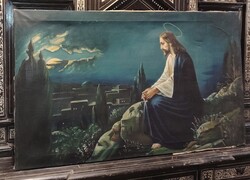 Jézus az olajfák hegyén olaj festmény vásznon.