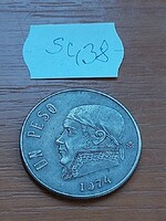MEXIKÓ MEXICO 1 PESO 1974 J. M. Morelos, Mexico Mint, Réz-nikkel   S438