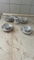 Német porcelán kávéskészlet 4 db + kiöntő