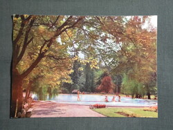 Képeslap,Miskolc,Lillafüred Palotaszálló,SZOT üdülő,Hámori tó,park,medence látkép,részlet,1972-