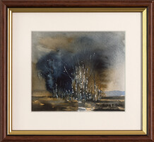 Barsi Ferenc Esik című varázslatos akvarellje, SZERTIFIKÁCIÓVAL!