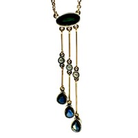 Art deco collier kék zafírokkal és gyöngyökkel