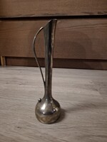 Ezüstözött fém szálváza, 18 cm