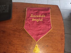 Retro szocialista brigád zászló