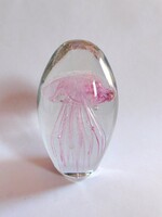 Tömör üveg levélnehezék - medúza- 12 cm.