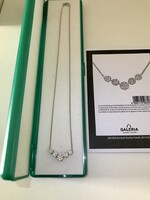 Collier Nyaklánc  35 darab briliáns csiszolású gyémánt ( 0,75 krt )14 krt fehérarany certifikációval