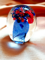 Vintage, Bohemia dekoratív üveg  asztaldísz, levélnehezék.