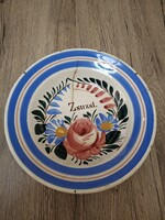 Bélapátfalvi Tányér 22cm.Virágmintás.Zsuzsi Felirattal.