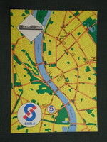 Képeslap,térképes,Budapest,Skála áruház,1975-