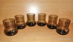 Füstszínű retro üveg pohár készlet - 6 db (fp)