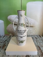 Hollóházi Amfora Porcelán Emlékváza A138