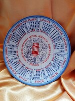 Retró,  sárga virágos Zsolnay falitányér, falidísz  2.