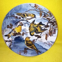 "Ursula Band ".  HUTSCHENREUTHER, szignózott, sorszámozott, limitált kiadás, porcelán, madaras fali.