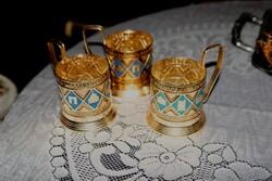 Szamovárhoz  pohártartó 3 db. Volgográd felirattal