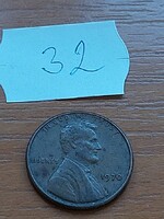 USA 1 CENT 1970  Abraham Lincoln, Réz-Cink  32