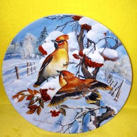 "Ursula Band ".  HUTSCHENREUTHER, szignózott, sorszámozott, limitált kiadás, porcelán, madaras fali.