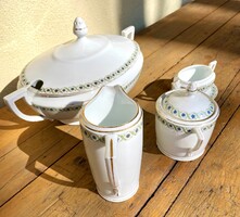 Régi Pirken Hammer Kossuch János Marienbad szecessziós porcelán készlet darabok