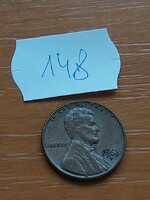 USA 1 CENT 1963  / D,  Abraham Lincoln, Réz-Cink  148