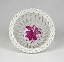 1U209 Lila Apponyi mintás herendi porcelán fonott kosár 9 cm