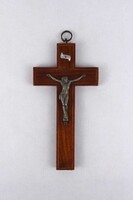 1U897 Régi fa feszület kereszt 19.5 cm