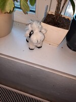 Fekete fehér ló plüss figura, alkudható