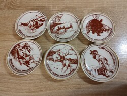 Zemplén vadállatai Hollóházi  kistányérok- teljes sorozat 8cm