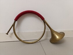 Antik trombita sárgaréz réz rézfúvós hangszer katona militari 890 1598