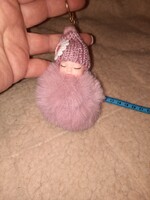 Plüss játék,  kulcstartó kislány baba, gyönyörű,  Alkudható